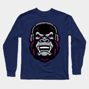 Music listening gorilla Long Sleeve T-Shirt